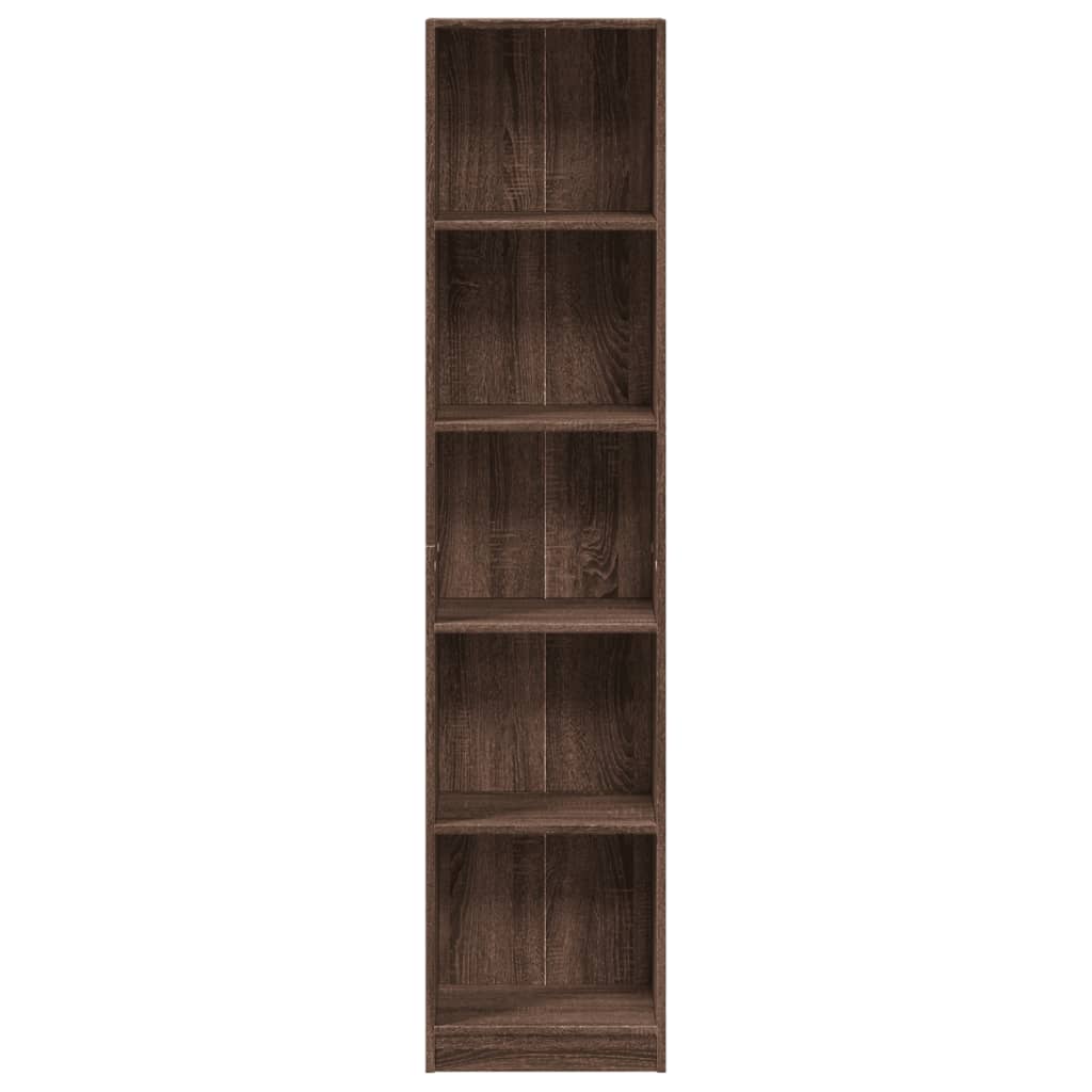 Boekenkast 40x24x176 cm bewerkt hout bruin eikenkleurig is nu te koop bij PeponiXL, paradijselijk wonen!