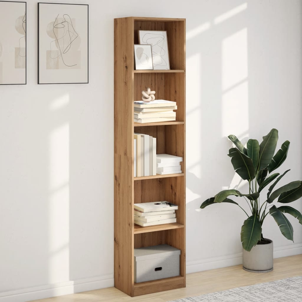 Boekenkast Artisian Oak 40x24x176 cm bewerkt hout is nu te koop bij PeponiXL, paradijselijk wonen!