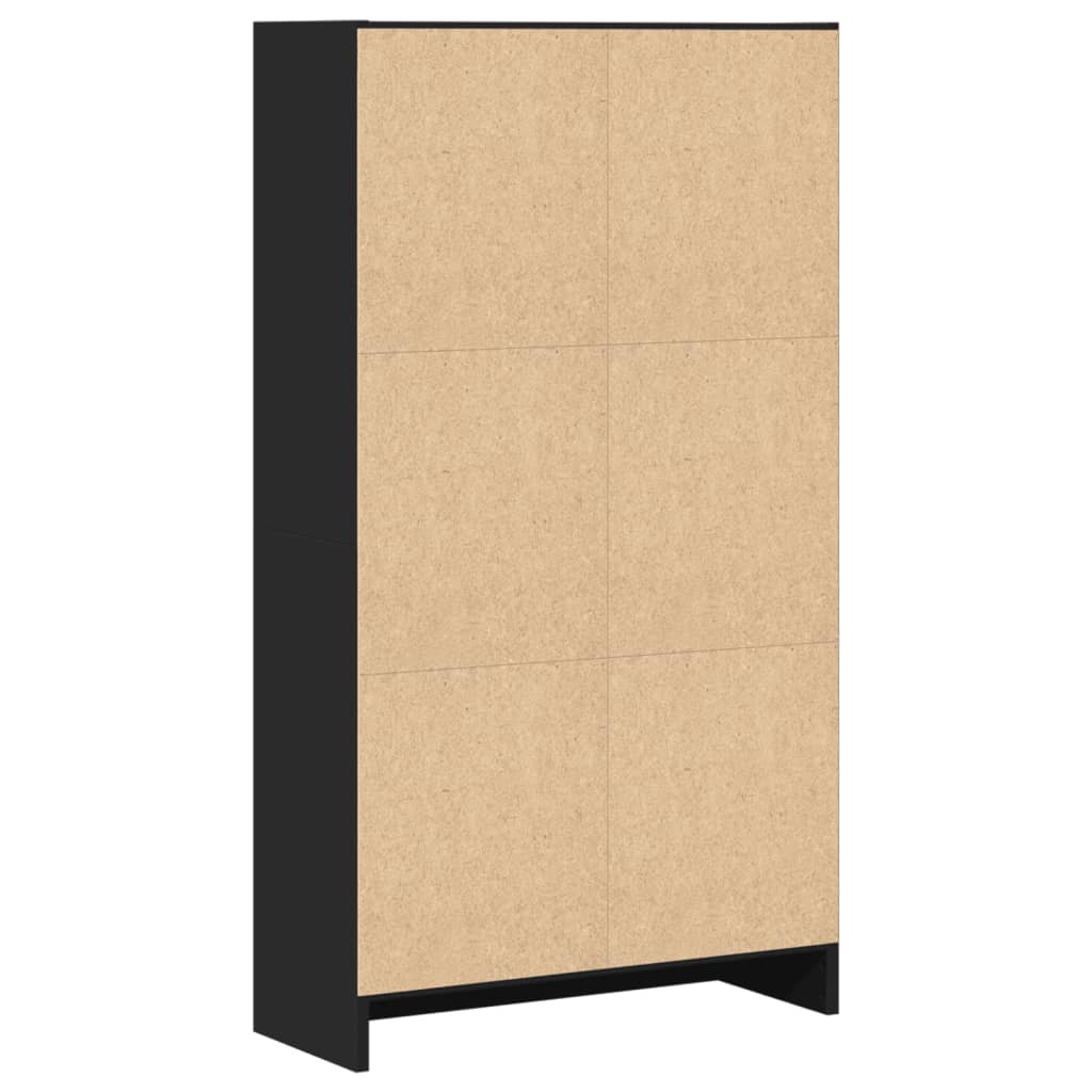 Boekenkast 60x24x109 cm bewerkt hout zwart is nu te koop bij PeponiXL, paradijselijk wonen!