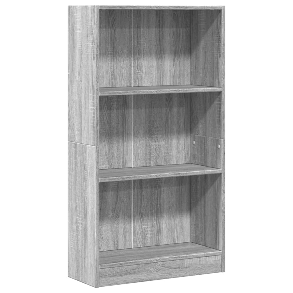 Boekenkast 60x24x109 cm bewerkt hout grijs sonoma eikenkleurig is nu te koop bij PeponiXL, paradijselijk wonen!
