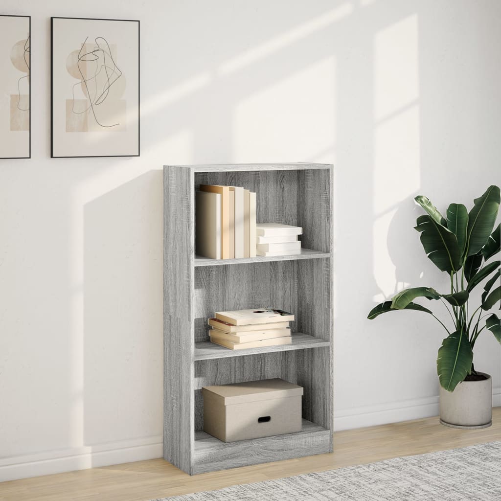 Boekenkast 60x24x109 cm bewerkt hout grijs sonoma eikenkleurig is nu te koop bij PeponiXL, paradijselijk wonen!