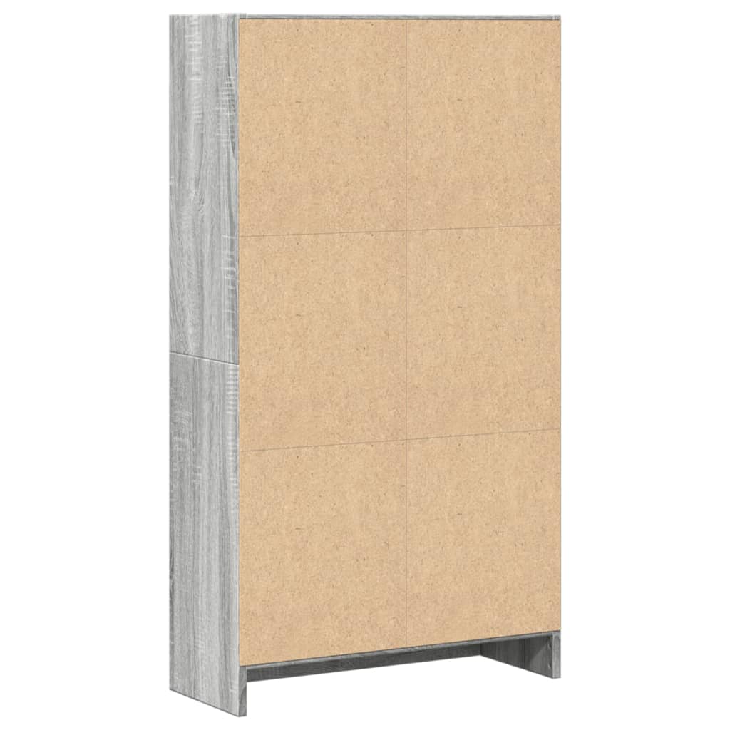 Boekenkast 60x24x109 cm bewerkt hout grijs sonoma eikenkleurig is nu te koop bij PeponiXL, paradijselijk wonen!