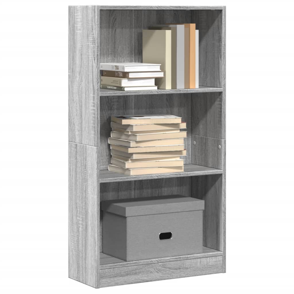 Boekenkast 60x24x109 cm bewerkt hout grijs sonoma eikenkleurig is nu te koop bij PeponiXL, paradijselijk wonen!