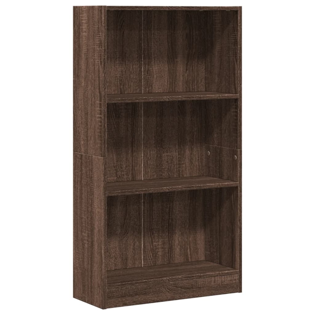 Boekenkast 60x24x109 cm bewerkt hout bruin eikenkleurig is nu te koop bij PeponiXL, paradijselijk wonen!