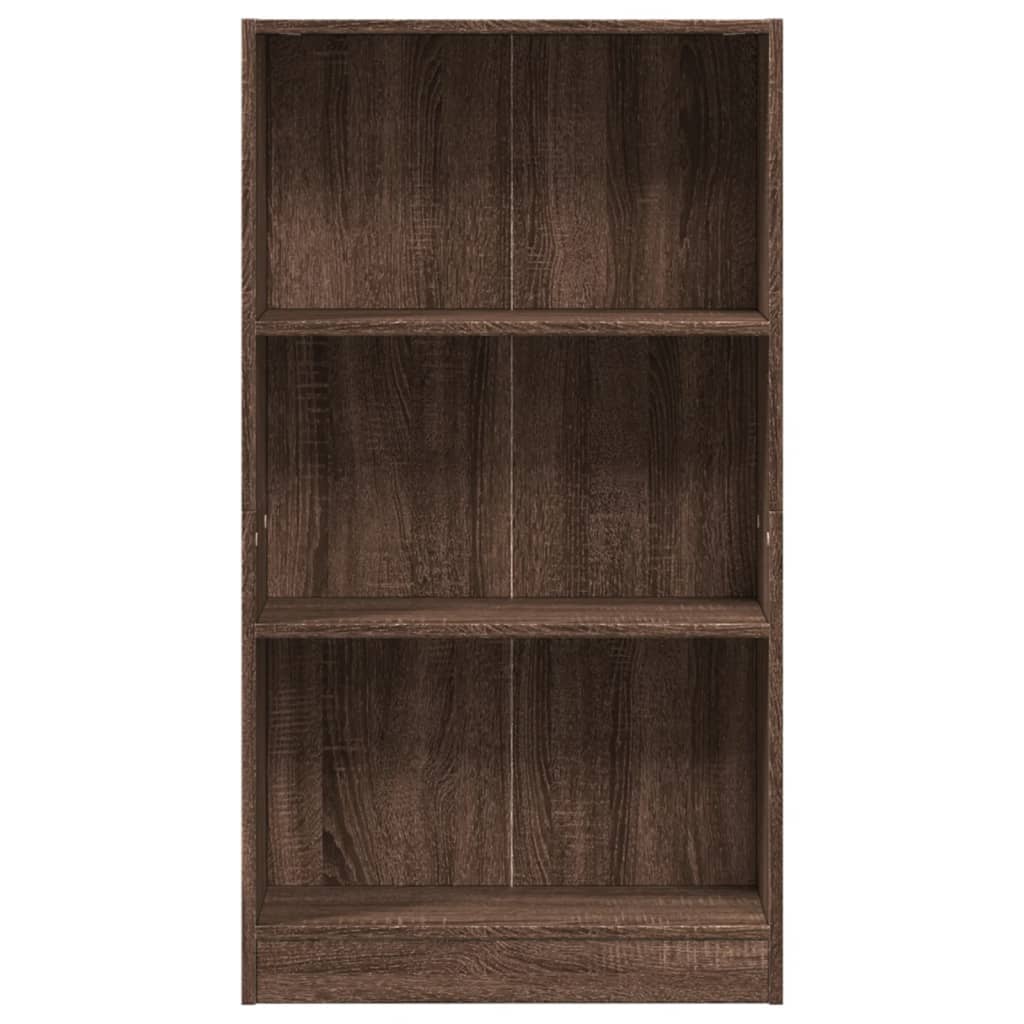 Boekenkast 60x24x109 cm bewerkt hout bruin eikenkleurig is nu te koop bij PeponiXL, paradijselijk wonen!