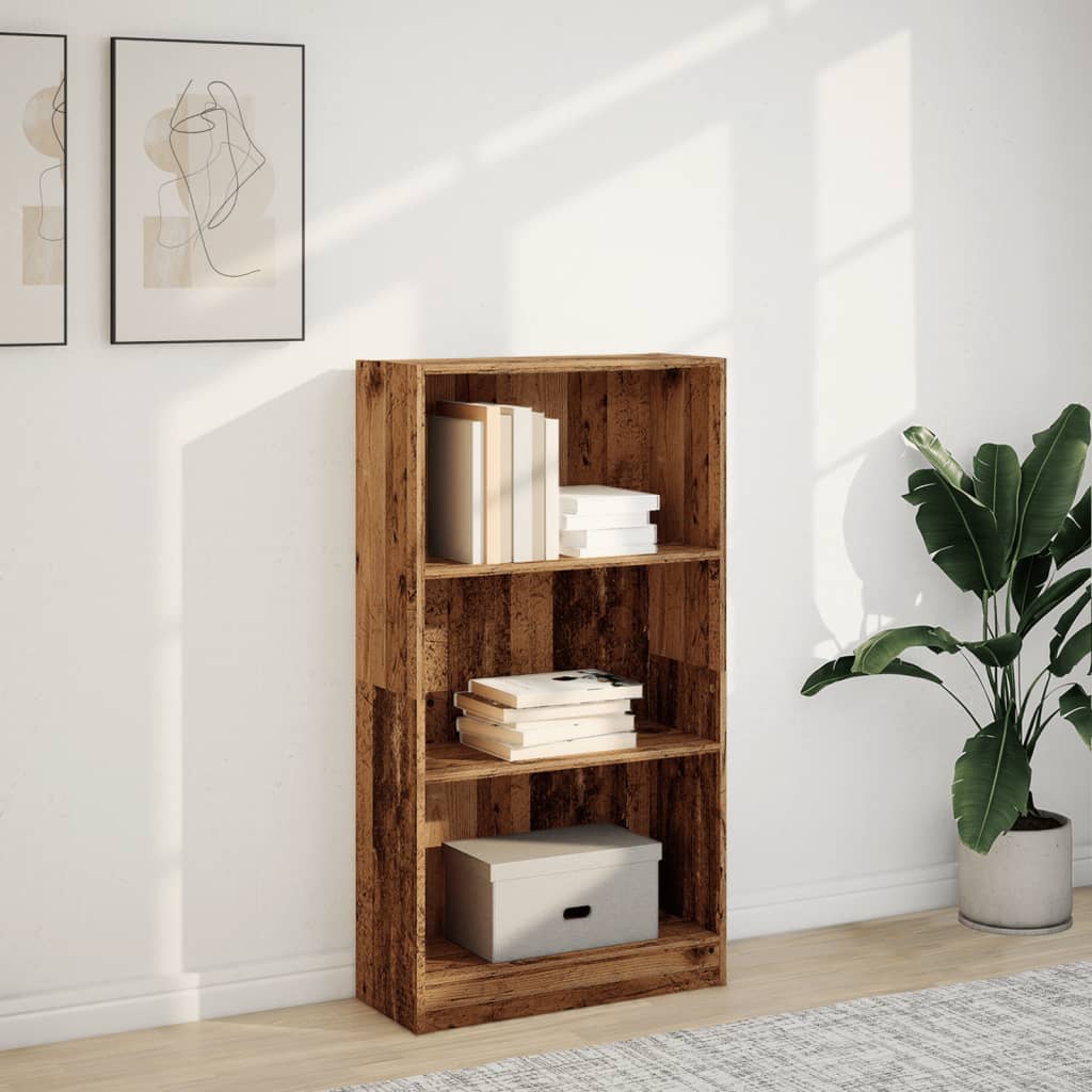 Boekenkast 60x24x109 cm bewerkt hout oud houtkleurig is nu te koop bij PeponiXL, paradijselijk wonen!
