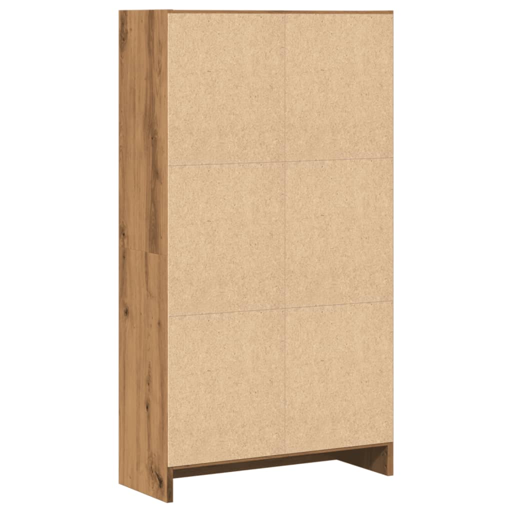 Boekenkast 60x24x109 cm bewerkt hout artisanaal eikenkleurig is nu te koop bij PeponiXL, paradijselijk wonen!