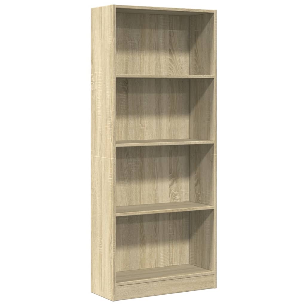 Boekenkast 60x24x143 cm bewerkt hout sonoma eikenkleurig is nu te koop bij PeponiXL, paradijselijk wonen!