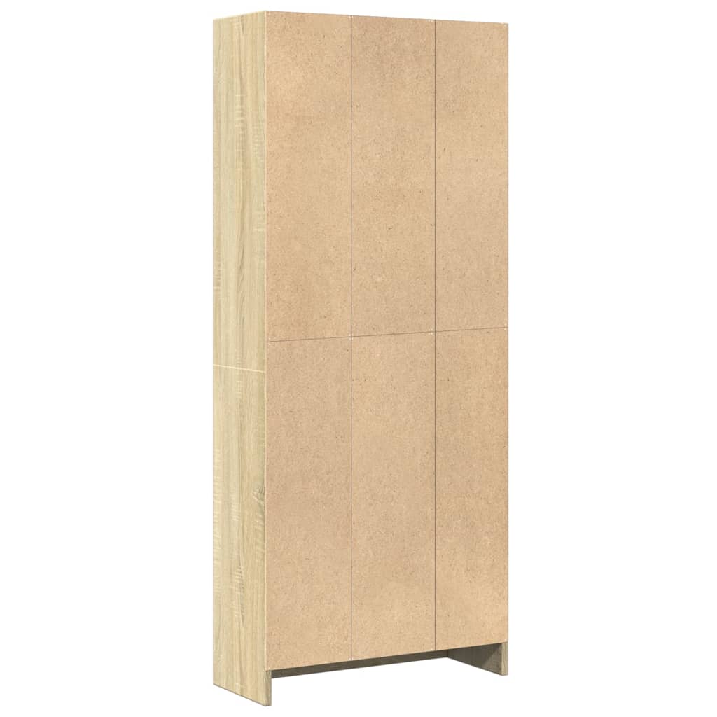 Boekenkast 60x24x143 cm bewerkt hout sonoma eikenkleurig is nu te koop bij PeponiXL, paradijselijk wonen!