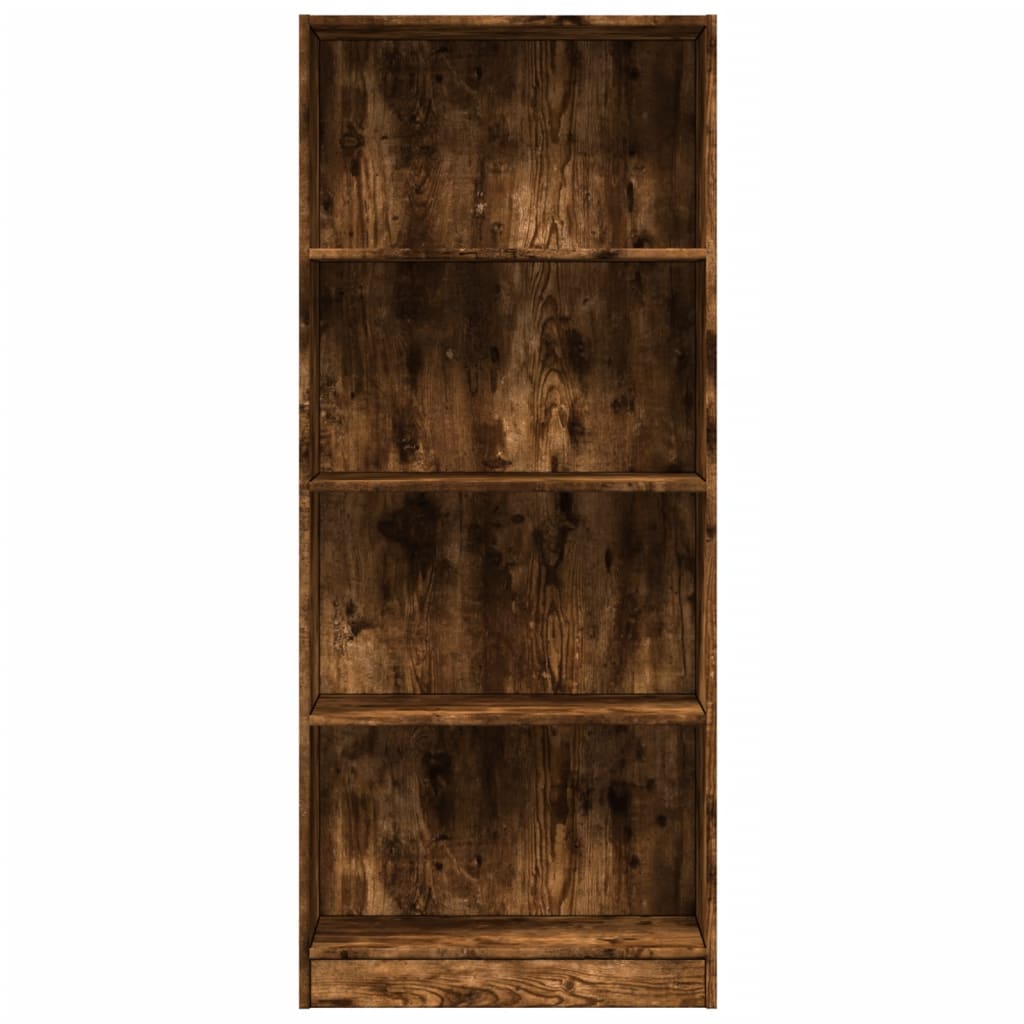 Boekenkast 60x24x143 cm bewerkt hout gerookt eikenkleurig is nu te koop bij PeponiXL, paradijselijk wonen!