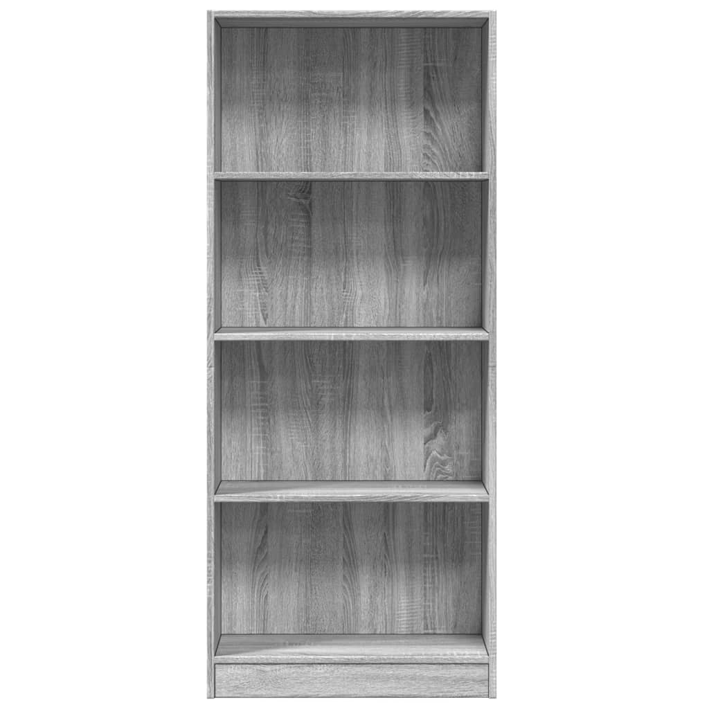 Boekenkast 60x24x143 cm bewerkt hout grijs sonoma eikenkleurig is nu te koop bij PeponiXL, paradijselijk wonen!