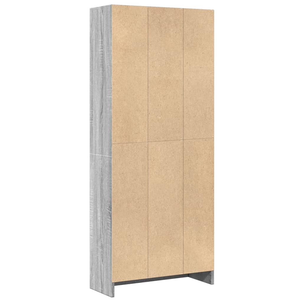 Boekenkast 60x24x143 cm bewerkt hout grijs sonoma eikenkleurig is nu te koop bij PeponiXL, paradijselijk wonen!