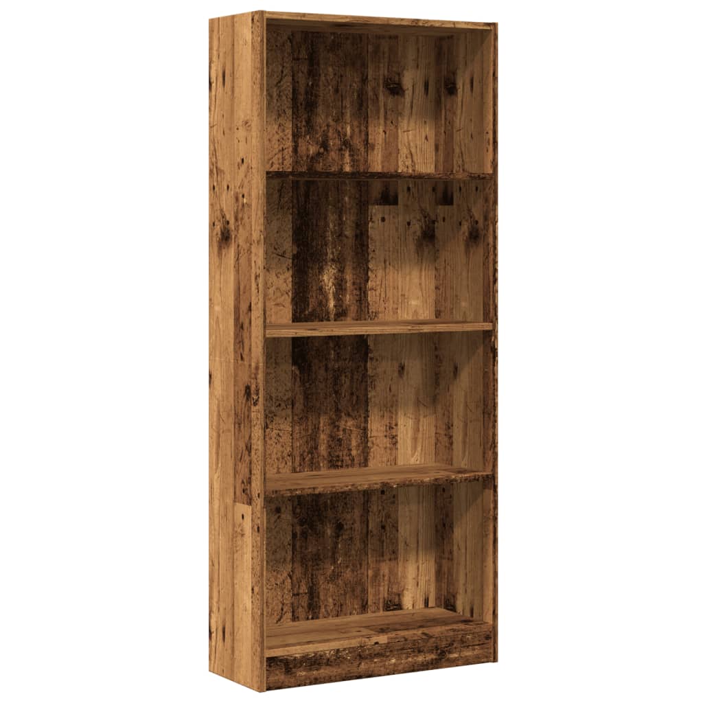 Boekenkast 60x24x143 cm bewerkt hout oud houtkleurig is nu te koop bij PeponiXL, paradijselijk wonen!