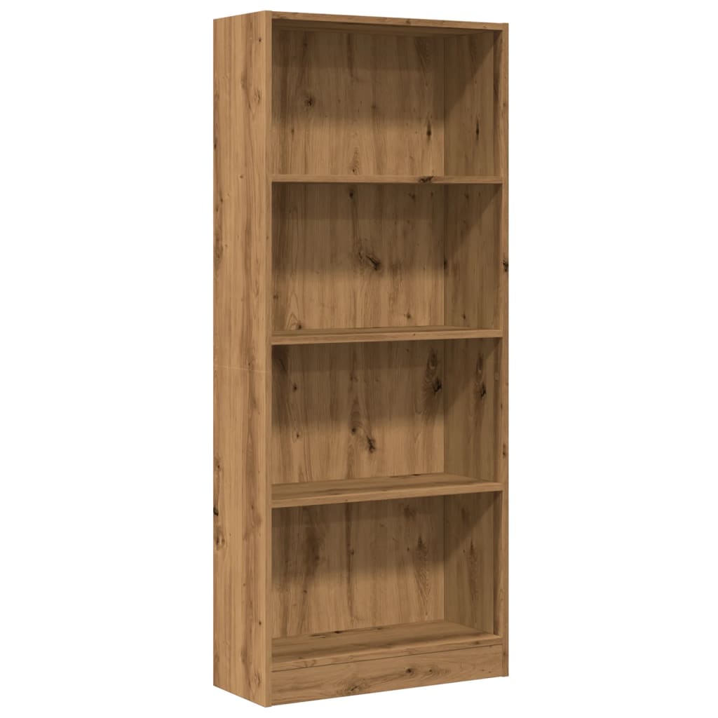 Boekenkast 60x24x143 cm bewerkt hout artisanaal eikenkleurig is nu te koop bij PeponiXL, paradijselijk wonen!