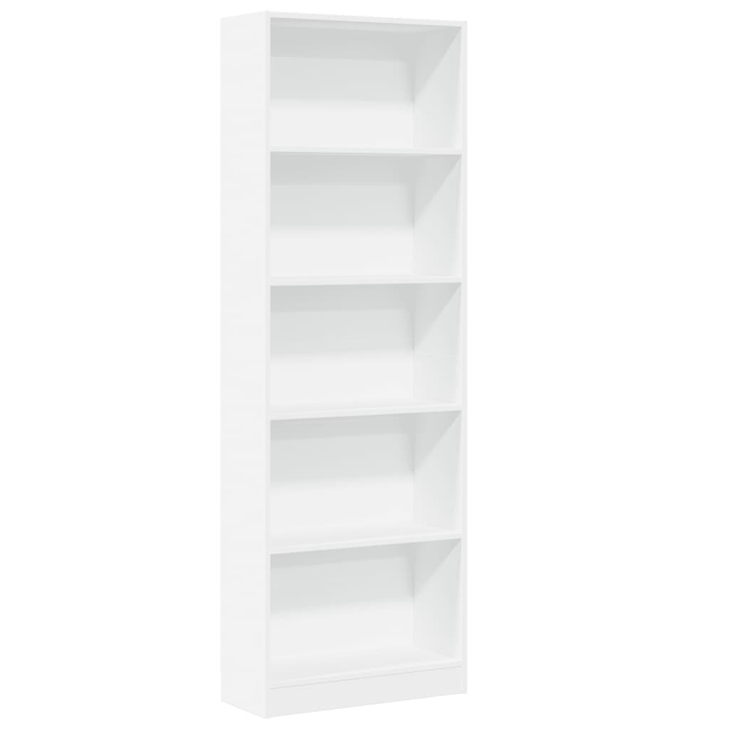 Boekenkast Wit 60x24x176 cm Bewerkt Hout is nu te koop bij PeponiXL, paradijselijk wonen!