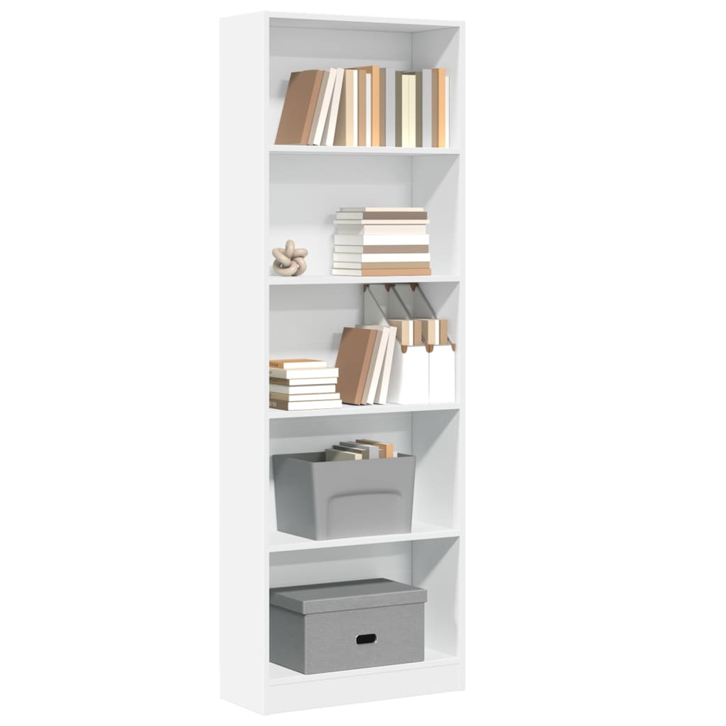 Boekenkast Wit 60x24x176 cm Bewerkt Hout is nu te koop bij PeponiXL, paradijselijk wonen!