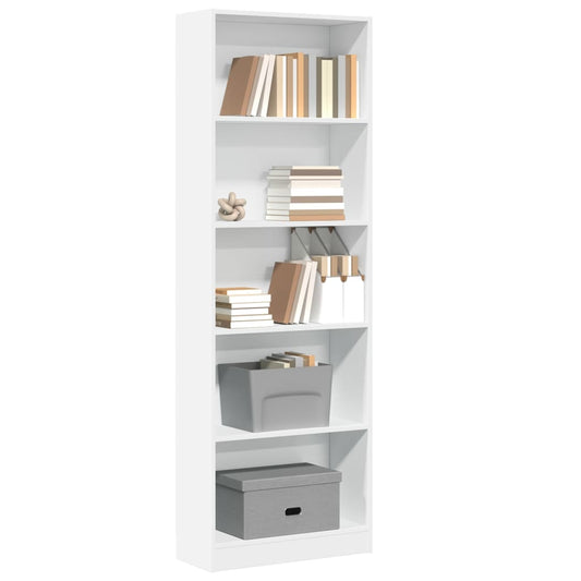 Boekenkast Wit 60x24x176 cm Bewerkt Hout