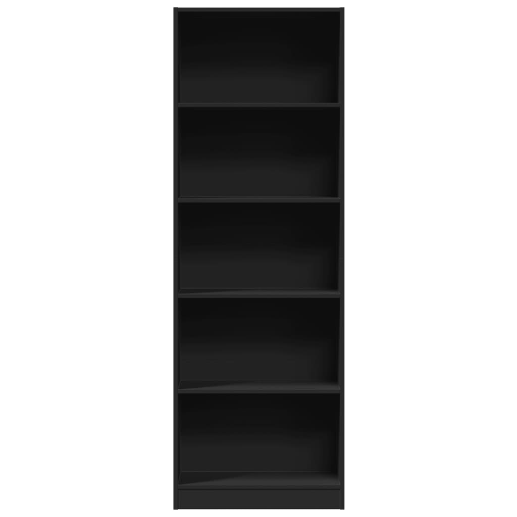 Boekenkast 60x24x176 cm bewerkt hout zwart is nu te koop bij PeponiXL, paradijselijk wonen!
