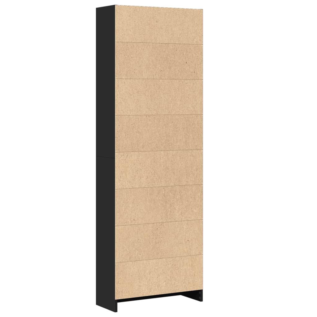 Boekenkast 60x24x176 cm bewerkt hout zwart is nu te koop bij PeponiXL, paradijselijk wonen!