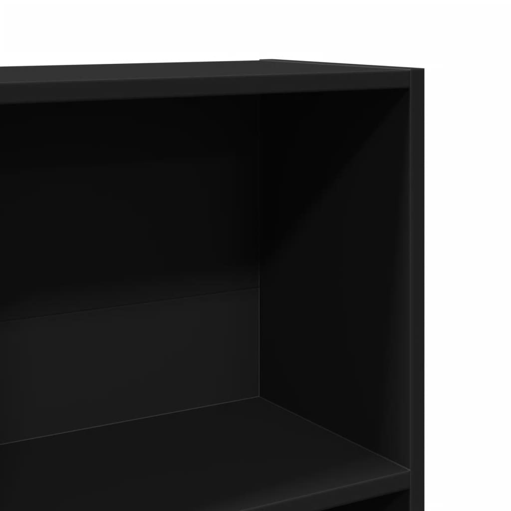 Boekenkast 60x24x176 cm bewerkt hout zwart is nu te koop bij PeponiXL, paradijselijk wonen!