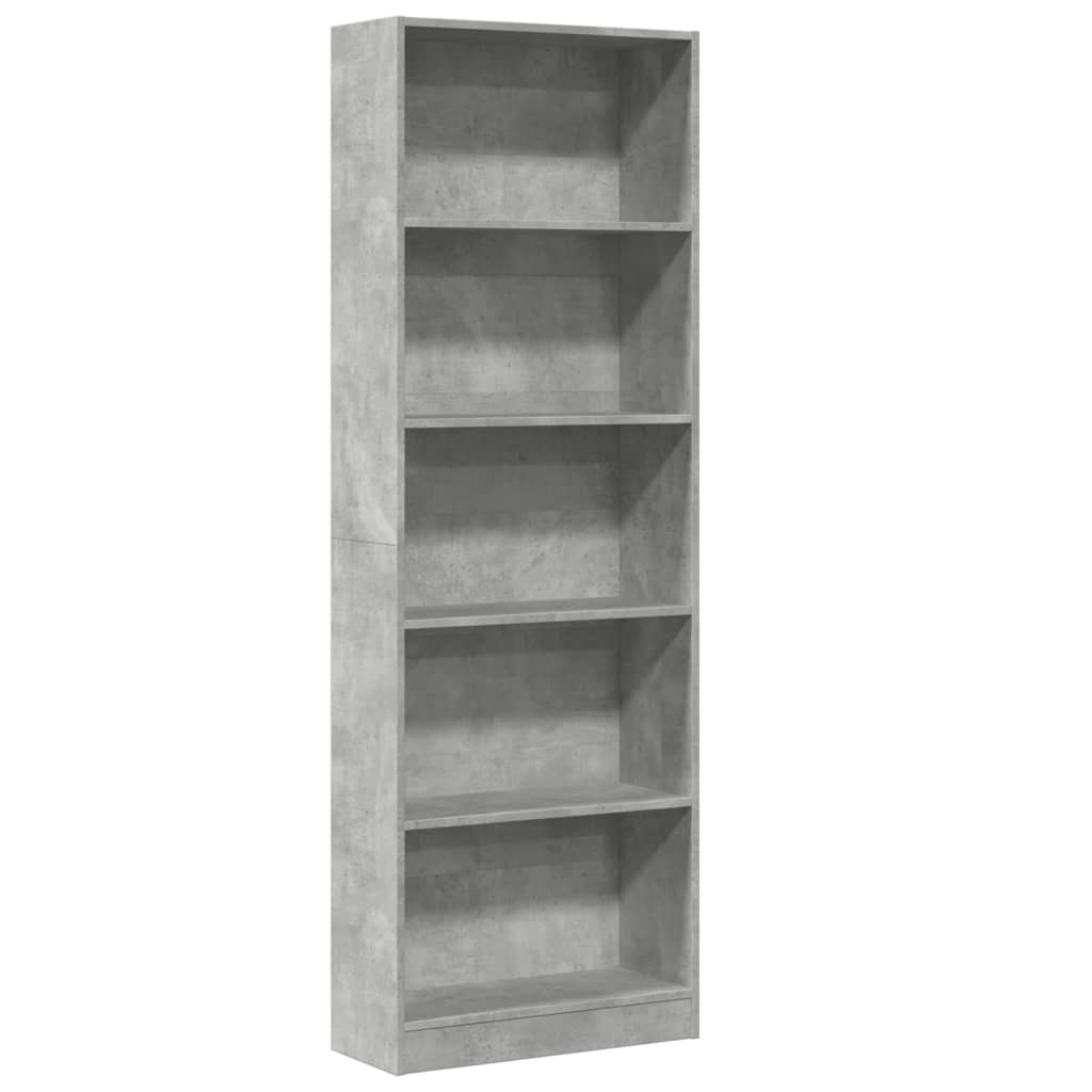 Boekenkast 60x24x176 cm bewerkt hout betongrijs is nu te koop bij PeponiXL, paradijselijk wonen!