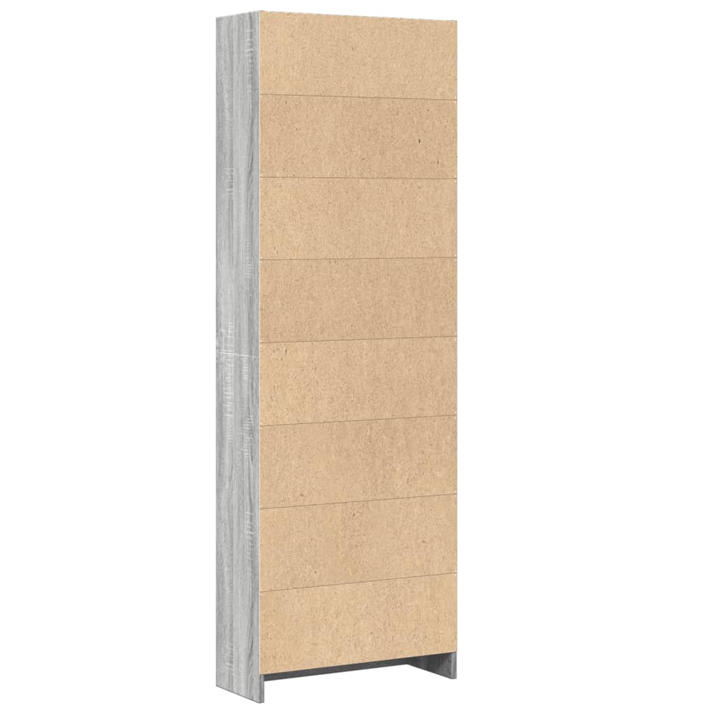 Boekenkast 60x24x176 cm bewerkt hout grijs sonoma eikenkleurig is nu te koop bij PeponiXL, paradijselijk wonen!