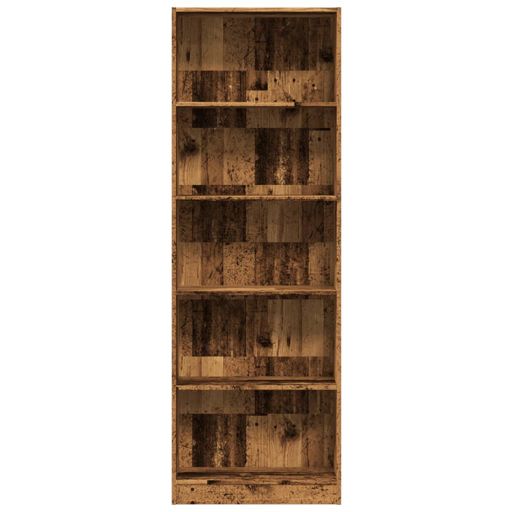 Boekenkast 60x24x176 cm bewerkt hout oud houtkleurig is nu te koop bij PeponiXL, paradijselijk wonen!