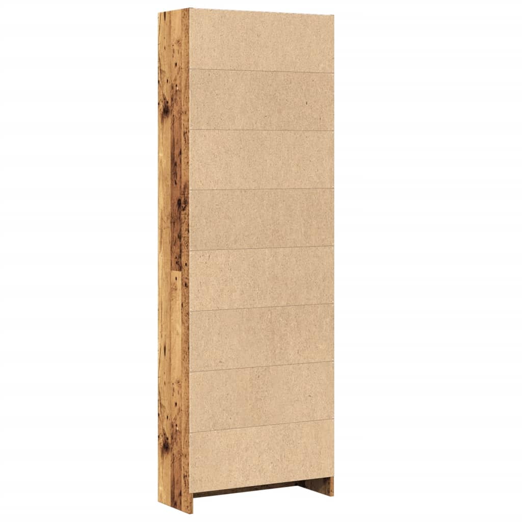 Boekenkast 60x24x176 cm bewerkt hout oud houtkleurig is nu te koop bij PeponiXL, paradijselijk wonen!