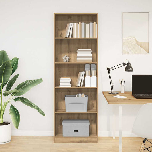 Boekenkast Artisian Oak 60x24x176 cm bewerkt hout