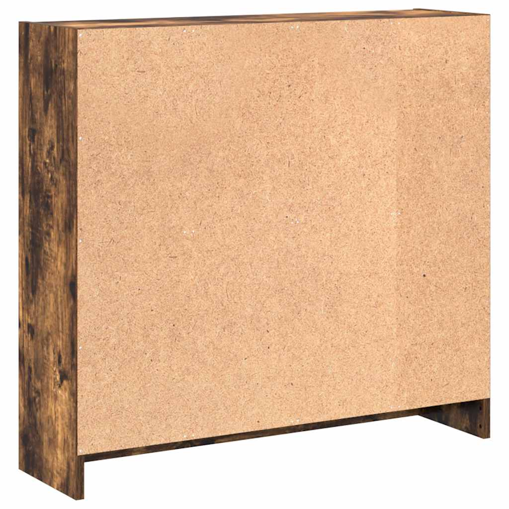 Boekenkast 80x24x76 cm bewerkt hout gerookt eikenkleurig is nu te koop bij PeponiXL, paradijselijk wonen!
