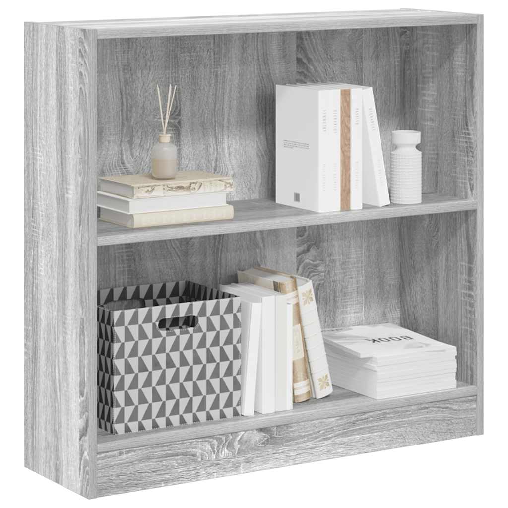 Boekenkast 80x24x76 cm bewerkt hout grijs sonoma eikenkleurig is nu te koop bij PeponiXL, paradijselijk wonen!