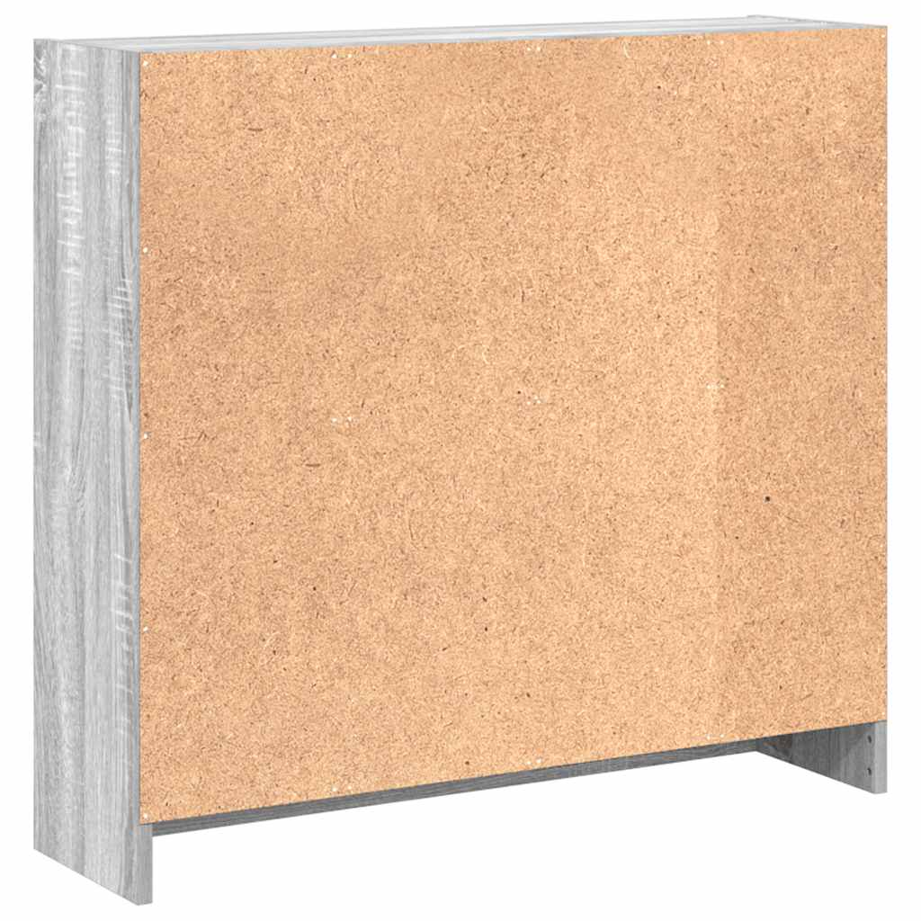 Boekenkast 80x24x76 cm bewerkt hout grijs sonoma eikenkleurig is nu te koop bij PeponiXL, paradijselijk wonen!