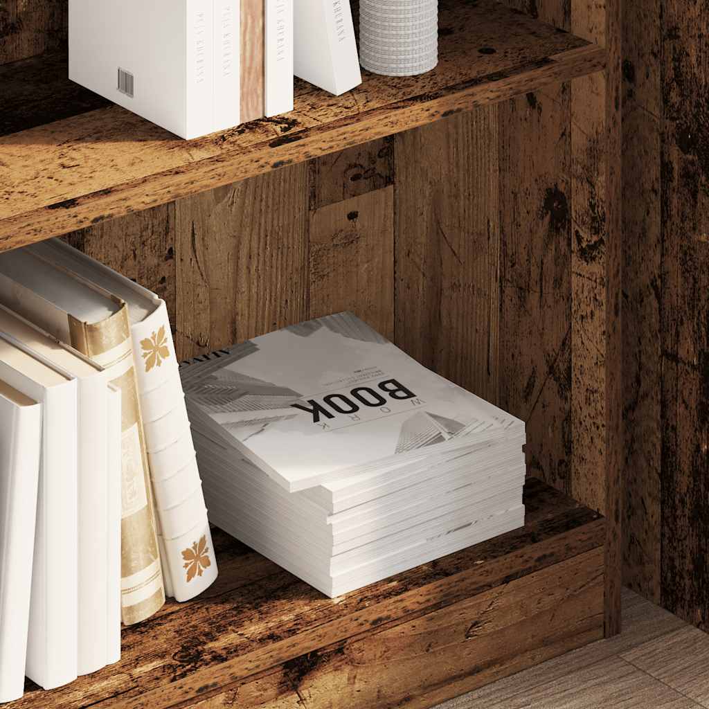 Boekenkast 80x24x76 cm bewerkt hout oud houtkleurig is nu te koop bij PeponiXL, paradijselijk wonen!