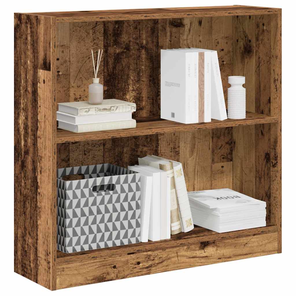 Boekenkast 80x24x76 cm bewerkt hout oud houtkleurig is nu te koop bij PeponiXL, paradijselijk wonen!