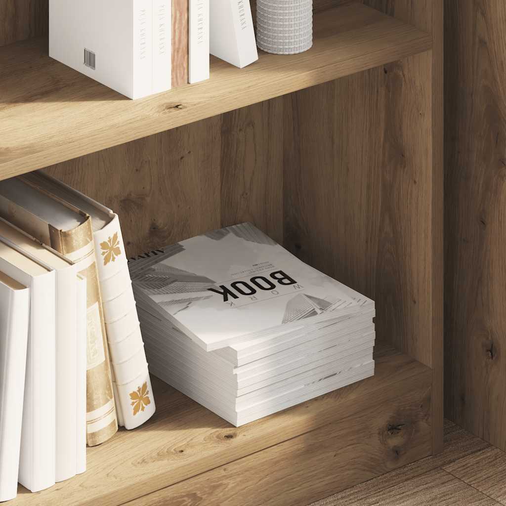 Boekenkast 80x24x76 cm bewerkt hout artisanaal eikenkleurig is nu te koop bij PeponiXL, paradijselijk wonen!
