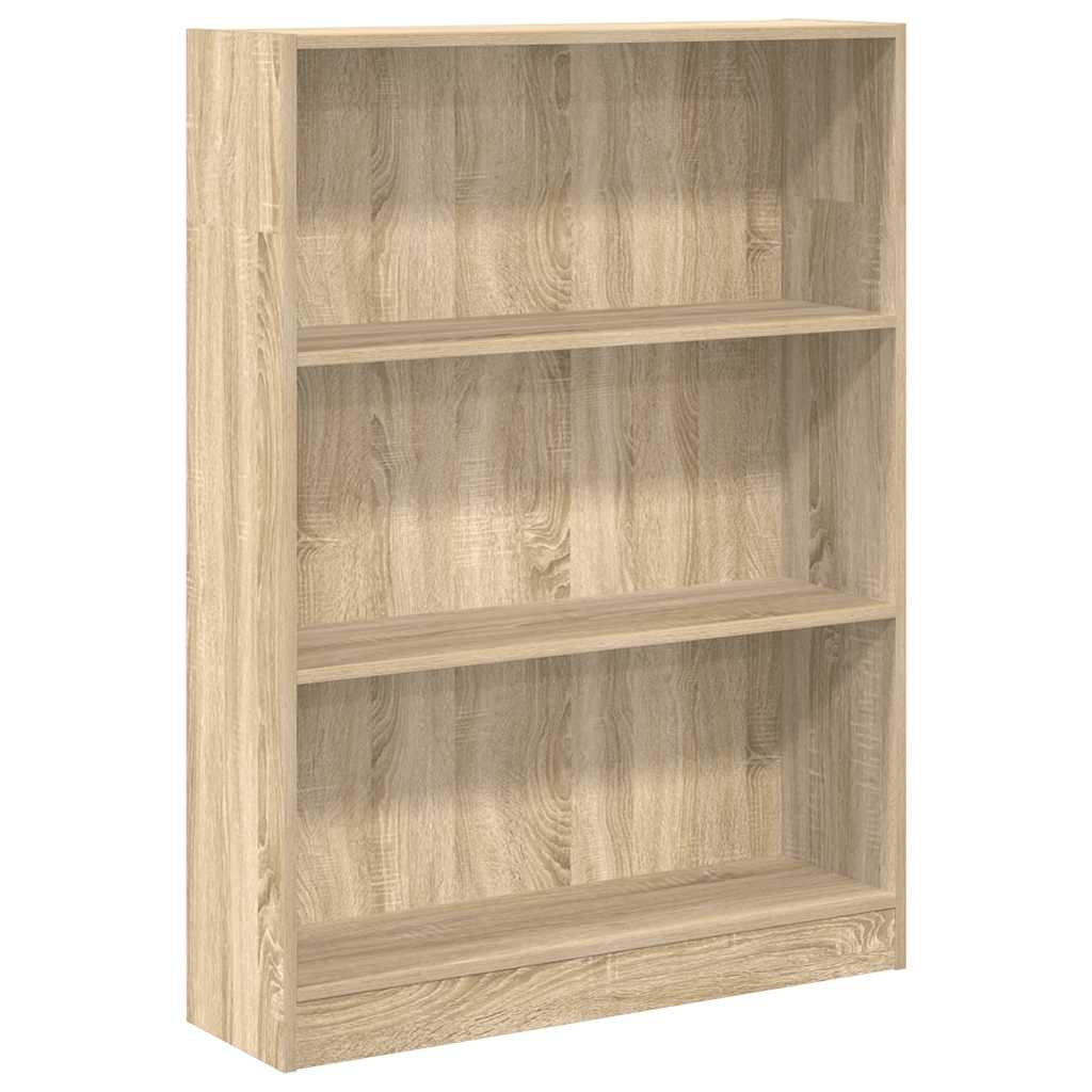 Boekenkast 80x24x109 cm bewerkt hout sonoma eikenkleurig is nu te koop bij PeponiXL, paradijselijk wonen!