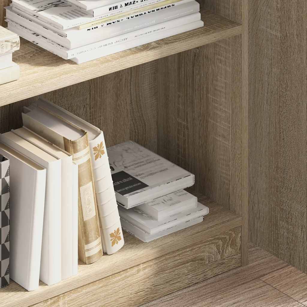 Boekenkast 80x24x109 cm bewerkt hout sonoma eikenkleurig is nu te koop bij PeponiXL, paradijselijk wonen!