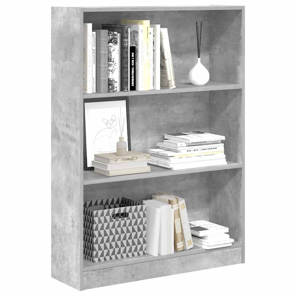 Boekenkast 80x24x109 cm bewerkt hout betongrijs is nu te koop bij PeponiXL, paradijselijk wonen!