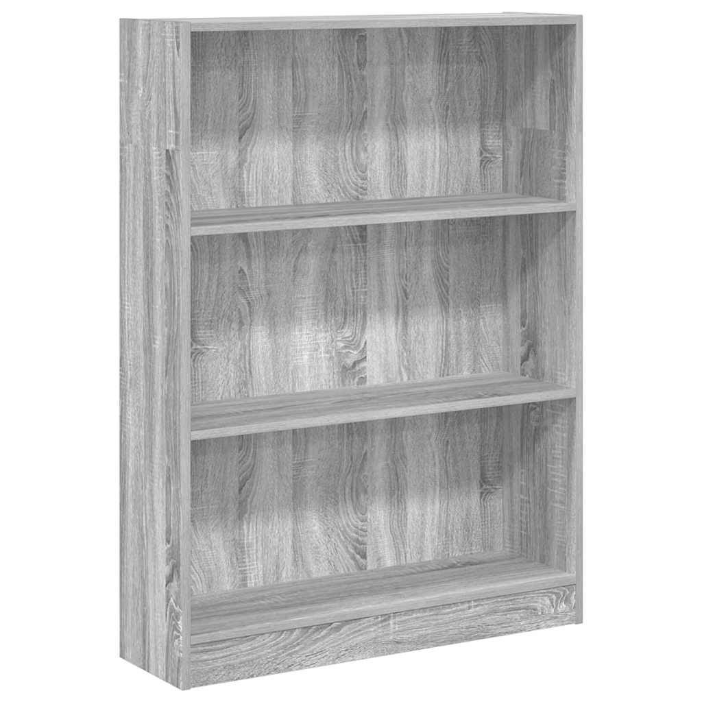Boekenkast 80x24x109 cm bewerkt hout grijs sonoma eikenkleurig is nu te koop bij PeponiXL, paradijselijk wonen!