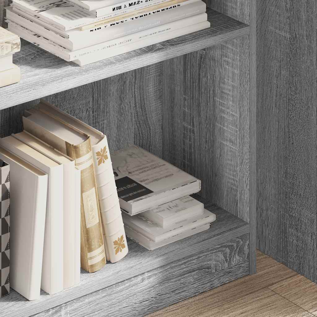 Boekenkast 80x24x109 cm bewerkt hout grijs sonoma eikenkleurig is nu te koop bij PeponiXL, paradijselijk wonen!