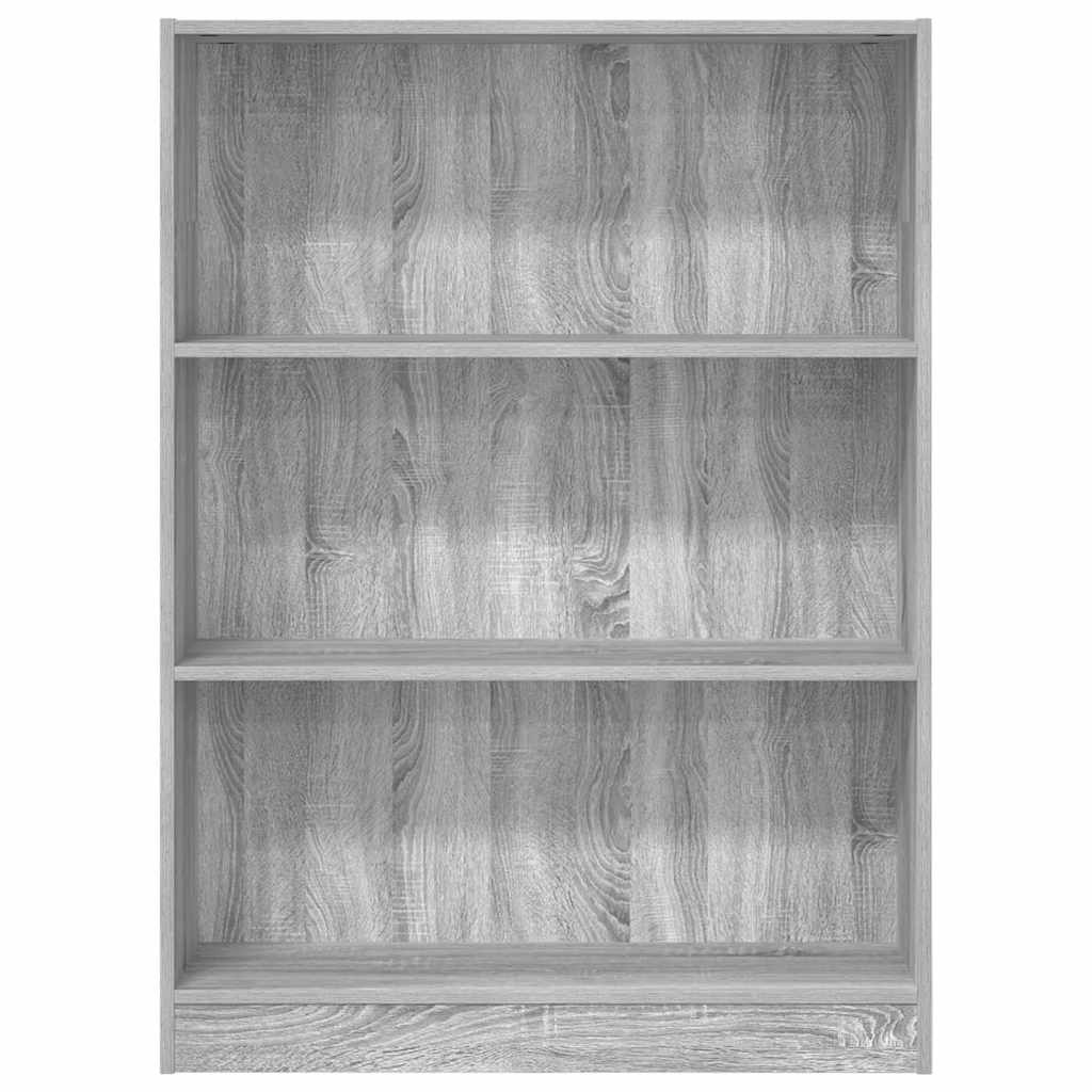 Boekenkast 80x24x109 cm bewerkt hout grijs sonoma eikenkleurig is nu te koop bij PeponiXL, paradijselijk wonen!