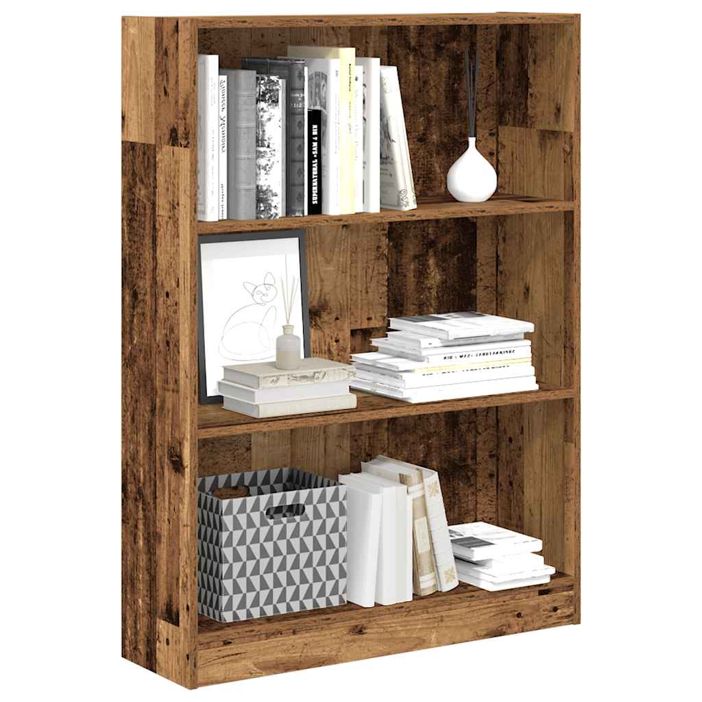 Boekenkast 80x24x109 cm bewerkt hout oud houtkleurig is nu te koop bij PeponiXL, paradijselijk wonen!