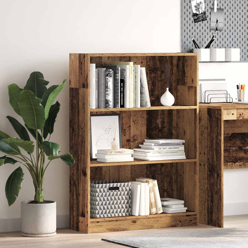 Boekenkast 80x24x109 cm bewerkt hout oud houtkleurig is nu te koop bij PeponiXL, paradijselijk wonen!