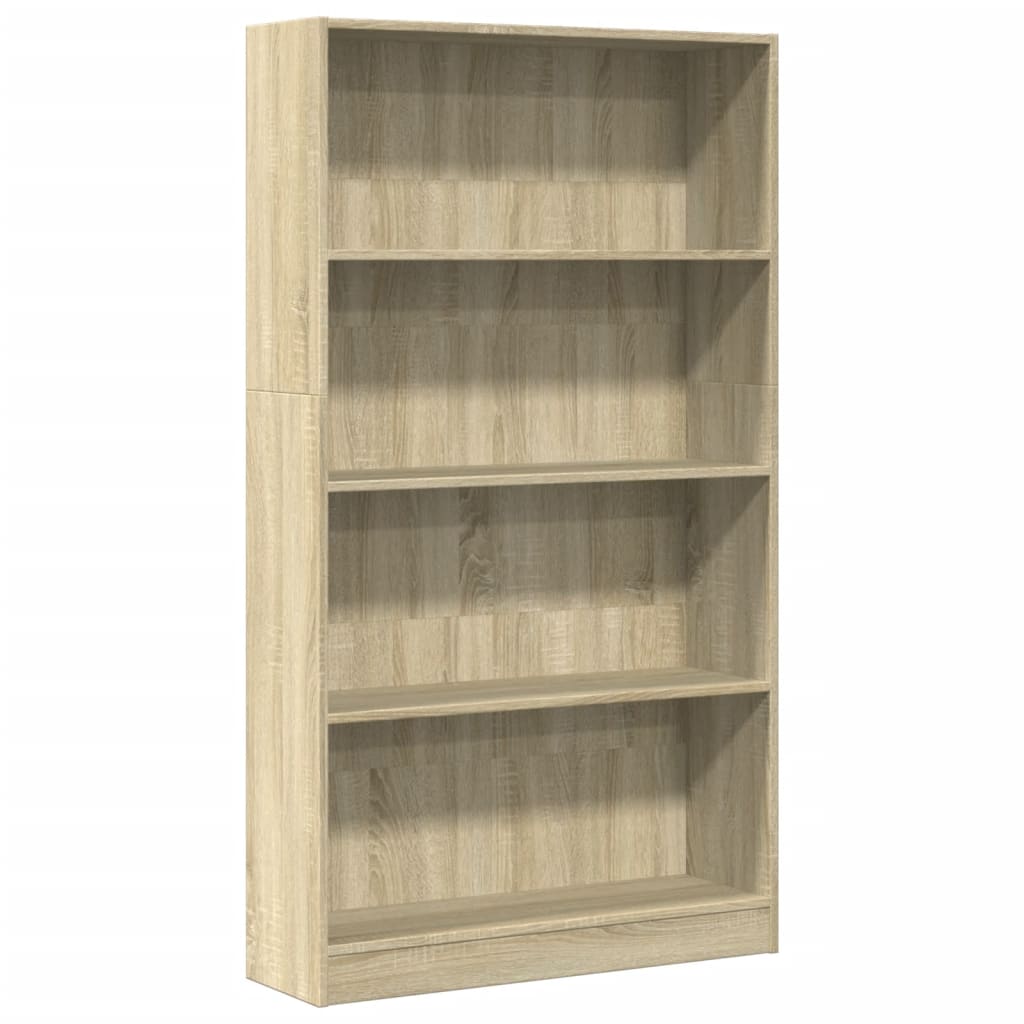 Boekenkast 80x24x143 cm bewerkt hout sonoma eikenkleurig is nu te koop bij PeponiXL, paradijselijk wonen!