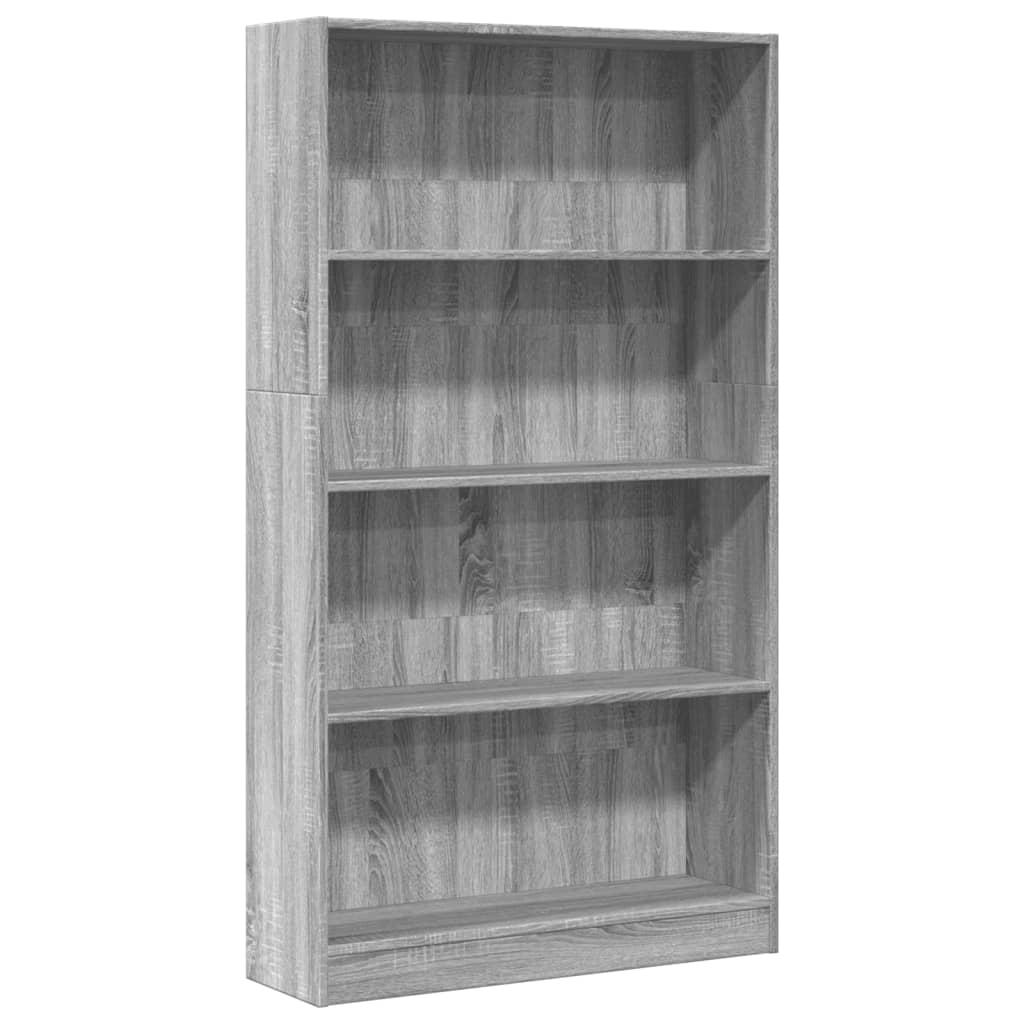 Boekenkast 80x24x143 cm bewerkt hout grijs sonoma eikenkleurig is nu te koop bij PeponiXL, paradijselijk wonen!