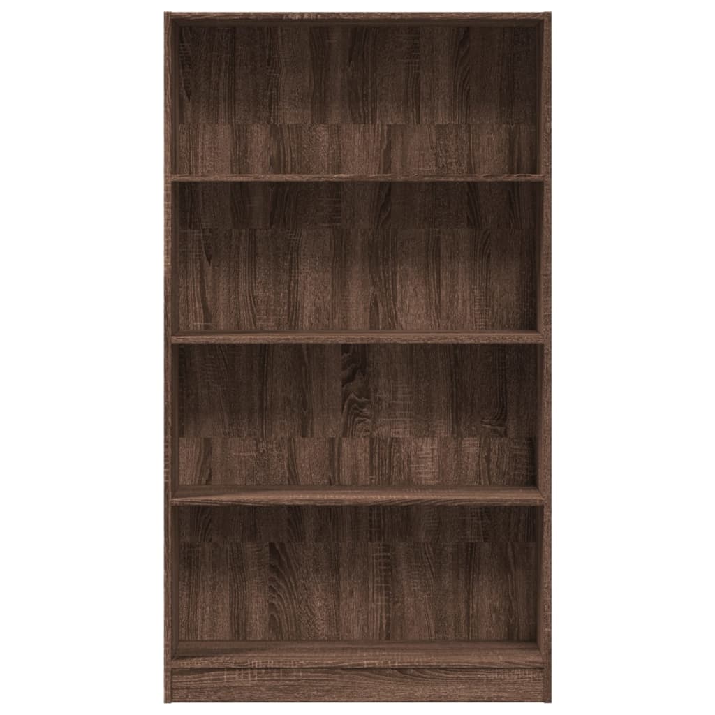 Boekenkast 80x24x143 cm bewerkt hout bruin eikenkleurig is nu te koop bij PeponiXL, paradijselijk wonen!