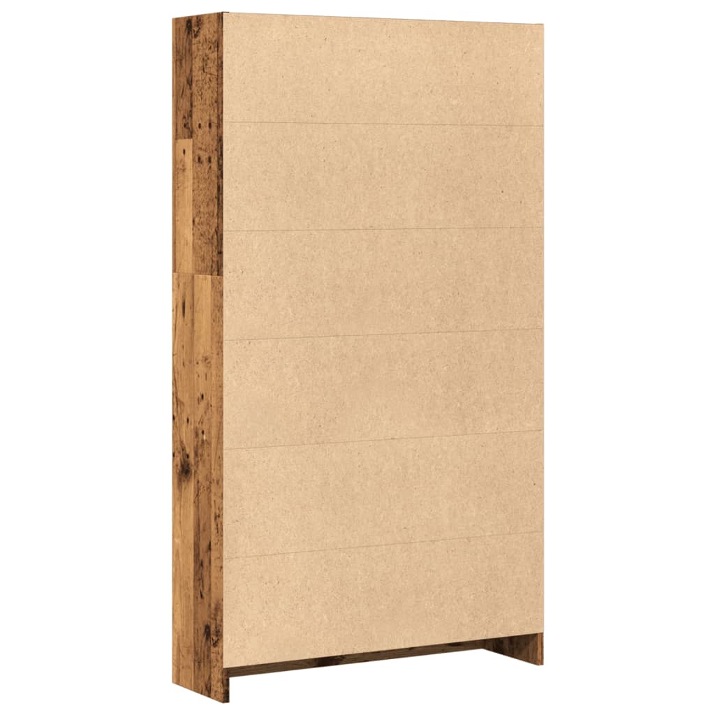 Boekenkast 80x24x143 cm bewerkt hout oud houtkleurig is nu te koop bij PeponiXL, paradijselijk wonen!