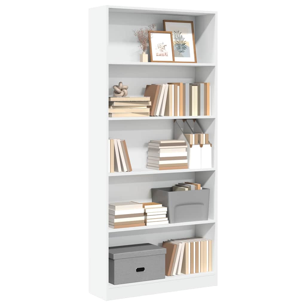 Boekenkast 80x24x176 cm bewerkt hout wit is nu te koop bij PeponiXL, paradijselijk wonen!