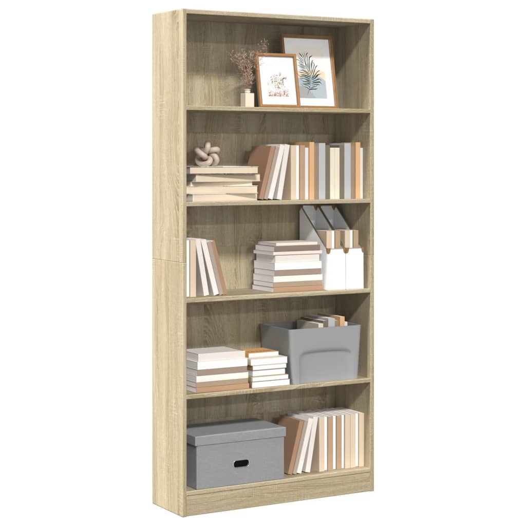 Boekenkast Sonoma Eiken 80x24x176 cm Bewerkt Hout is nu te koop bij PeponiXL, paradijselijk wonen!