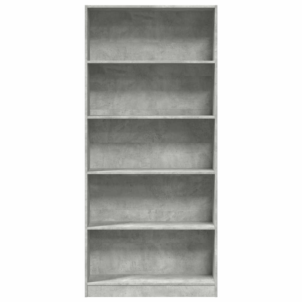 Boekenkast 80x24x176 cm bewerkt hout betongrijs is nu te koop bij PeponiXL, paradijselijk wonen!
